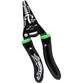 Rack-A-Tiers Croc's Jr. Needle Nose Wire Strippers AWG #8 – #22 Wire Crimper & Stripper, Wire Stripper Cutter, Ergonomic Glow
