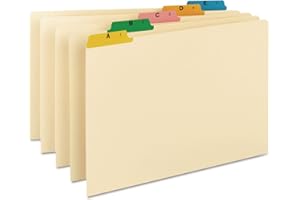 Smead 52180 Recycled Top Tab File Guides, Alpha, 1/5 Tab, Manila/Color, Legal (Set of 25)
