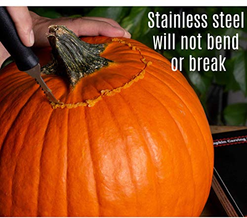 Pumpkin Carving Kit - Pumpkin Carving Tools - 10 Stencils - Stainless Steel