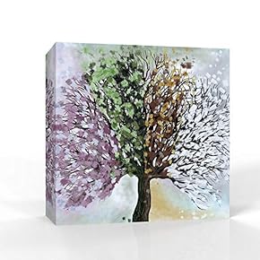 Wall26-Canvas Wall Art-Abstract Colorful Tree-Giclee Painting Wall Bedroom Living House Decoration Home Art - 12x12 inches