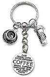 Coffee keychain, coffee cup keychain, Coffe charm keychain, coffe key ring