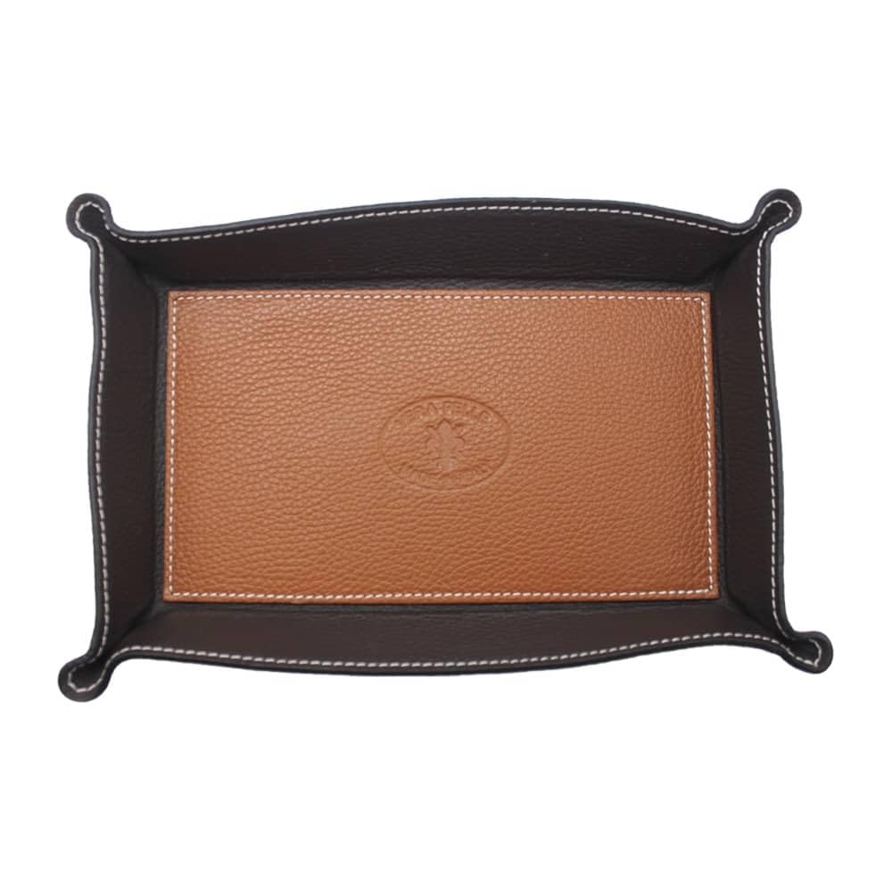 FrasiBags Genuine Leather Pocket Tray Made in Italy, Large Rectangular Leather Tray