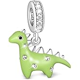 GNOCE Sterling Silver Dinosaur Pendant Charm Fit Bracelet/Necklace for Women (Purple Dinosaur)