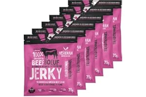 Meridian Smokehouse 100% Grass-Fed Beef Jerky - Traditional - 6 Pack - Made in Canada - Gluten Free - No Hormones or Antibiot