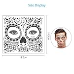 Tatuaje cara temporales Halloween ZERHOK 8pcs -Maquillaje Halloween día de muerto y baile de disfraz para mujer hombre y niños