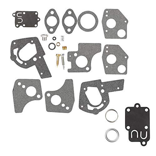Wellsking 495606 494624 Carburetor Overhaul Repair Rebuild Kit with Gasket fits Briggs & Stratton Pulsa Jet Carb 80200 81200 82200 3 Thru 5 HP Horizontal Engines