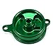 JFG RACING CNC Billet Aluminum Green Oil Filter Covers Cap Motorcycle Fuel filter Caps For Motorcross KX450F 2006-2015 KLX450R 2008-2015