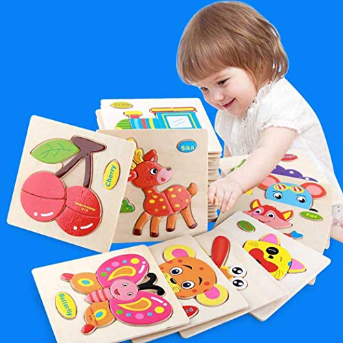 Kaimu Baby Wooden Puzzle Three Dimensional Educational Toys Early Kids Development Toy Pegged Puzzles - Thumbnail 5