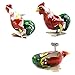 Kansoo 4 Pack Wind-Up Funny Dark & Green Clockwork Spring Wind Up Metal Jumping Frog,Rabbit, Mouse, Cock Toy Gift Kids Children