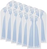 HomeClean Garment Covers 12 Pack 24x60in Transparent Dustproof Zipper Bags