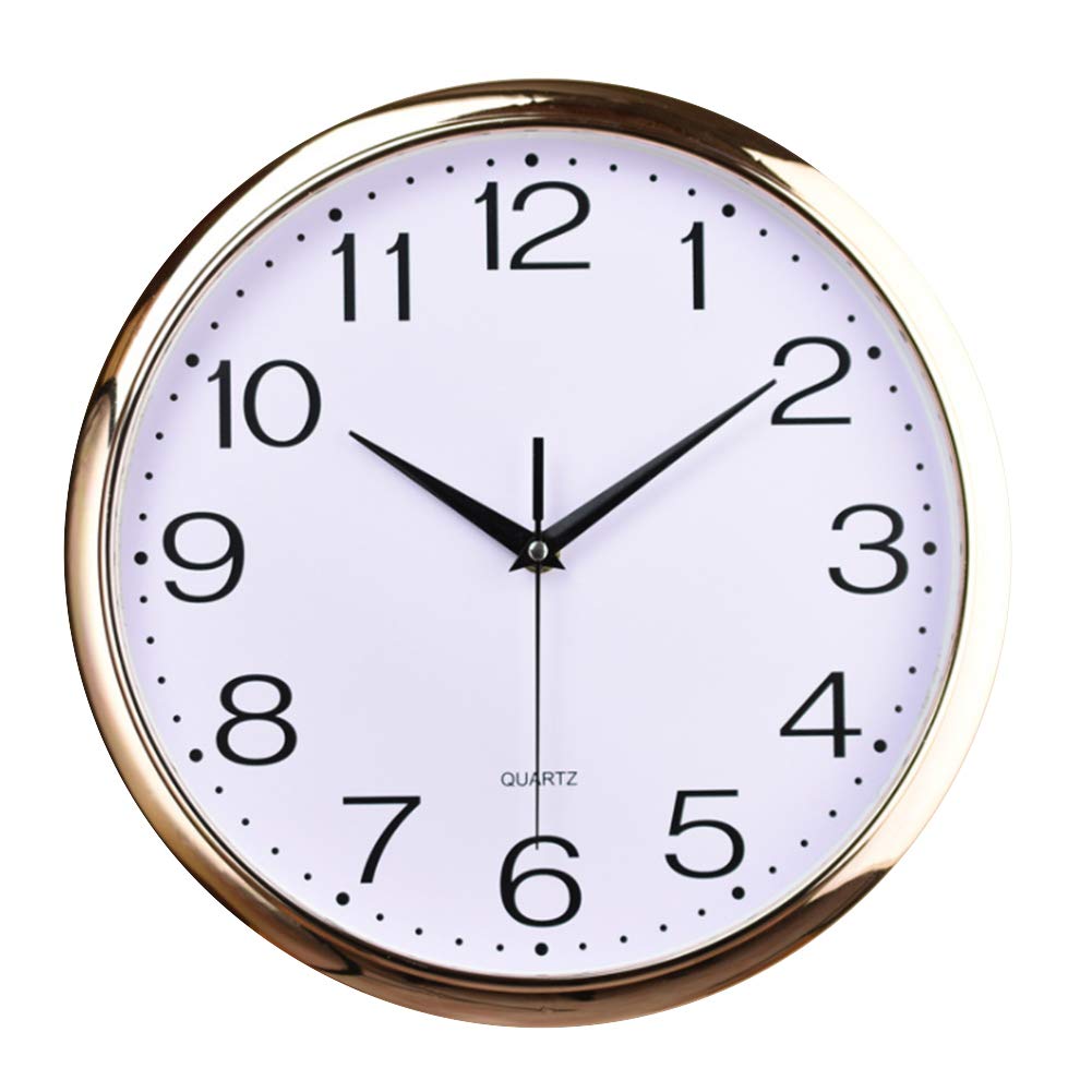 Outpicker Wall Clock Silent Non Ticking Clock 12 Inch Battery Operated Wall Clocks for Living Room Modern Bedrooms Office Kitchen Clock (C-rose gold)