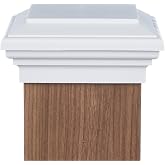 Atlanta Post Caps 6x6 White Newel Flat Post Cap fits post(6.0"x6.0" up to 6.25"x6.25") Rough Cut Lumber or Vinyl Wrapped Post. Post Top Fences, Mailboxes &amp; Decks, Also Available in Standard 6x6 (5.5")