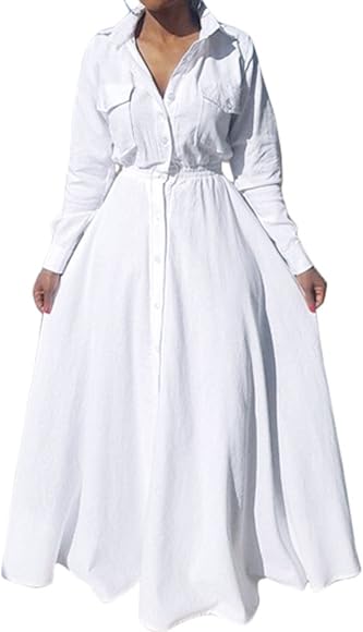 white maxi shirt dress uk