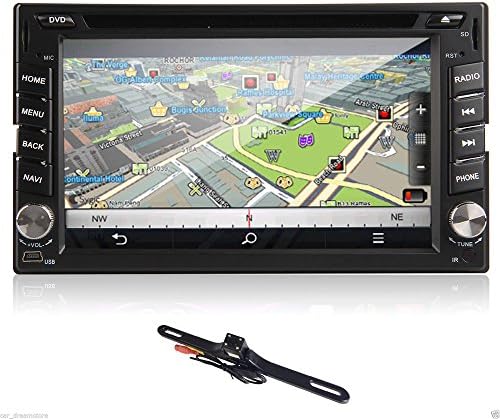 TOCADO In Dash Car DVD Player with 6.2 Display, Android 6.0 Quad Core Car Stereo with USB/SD/Radio/BT/GPS Navigation for universal car with Backup Camera and Map CardBackup Camera
