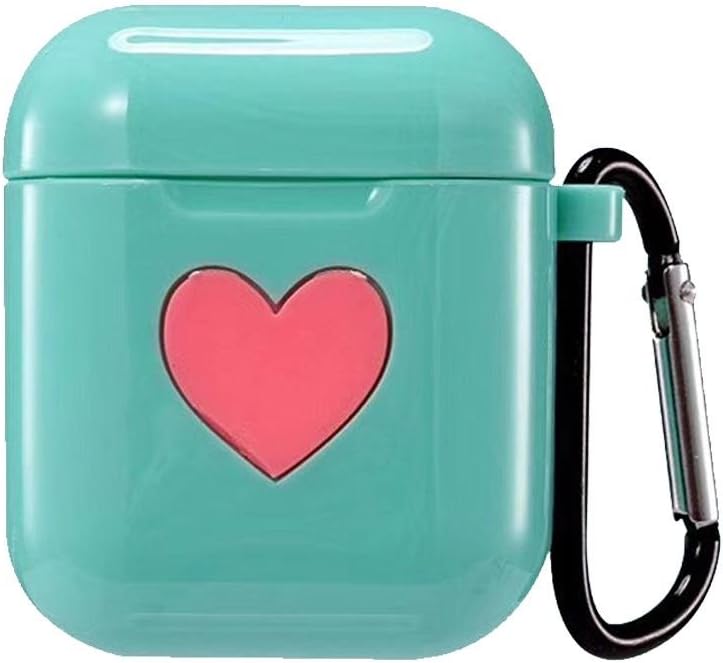 Teepao Pretty Compatible Airpods Case, Heavy Duty Silicone Protective Shockproof Cover Shell Skin Dustproof Storage Replacement Charging Case with Carabiner for Apple Airpods