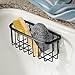 iDesign Axis Kitchen Sink Suction Holder for Sponges, Scrub Brushes, Soap - Black Matte