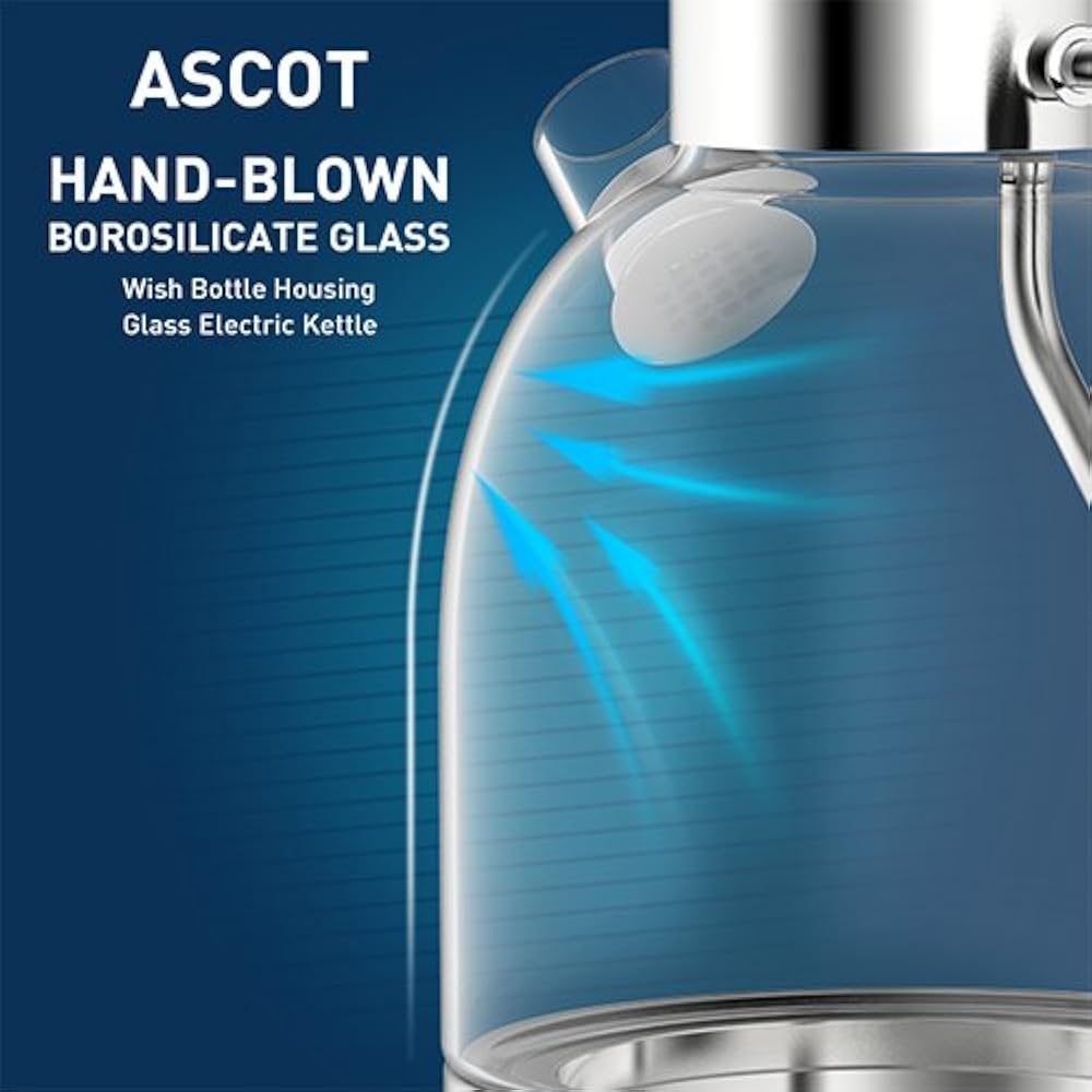 Ascot Electric Kettles KE1003 Kettle, Hot Water Boiler 304 Stainless