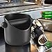 Coffee Knock Box Espresso Knock-Box - CAFEMASY Knock Box Mini for Barista Coffee Grind Knock Box Anti-slip Espresso Dump Bin Grind Waste Bin (Black)