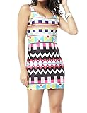 Pink Queen® Womens 3D Digital Print Bodycon Tank Dress with Various Patterns