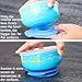 Baby Mate 2 PCS Detachable Double Layer Stay Put Suction Bowls with Lids (12oz/350ml, Blue & Yellow) - Stainless Steel Feeding Set for Kids - Anti-Scald Suction Bowls for Toddlers - Baby Shower Gifts