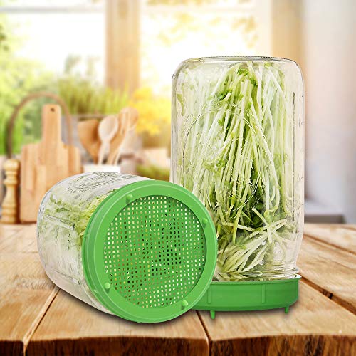 Picowe 8 Pack Plastic Sprouting Lids, Sprouting Jar Strainer Lid, for 86mm Wide Mouth Mason Jars, Canning Jars, Suit for Grow Bean Sprouts, Alfalfa, Salad Sprouts etc. - Thumbnail 3