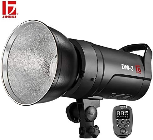 JINBEI DM-3 300Ws GN60 2.4G Wireless Studio Strobe Flash Light Power 90-265V with LED Modeling Lamp Bowens Mount + Standard Reflector, TR-V6 Flash Trigger for Portrait Fashion Wedding Art Photography