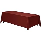 Gee Di Moda Rectangle Tablecloth - 70 x 120 Inch Burnt Orange Table Cloth for 6 or 8 Foot Rectangle Tables - Heavy Duty Washable Fabric - for Holiday Party, Dinner, Weddings, Baby Shower & Events
