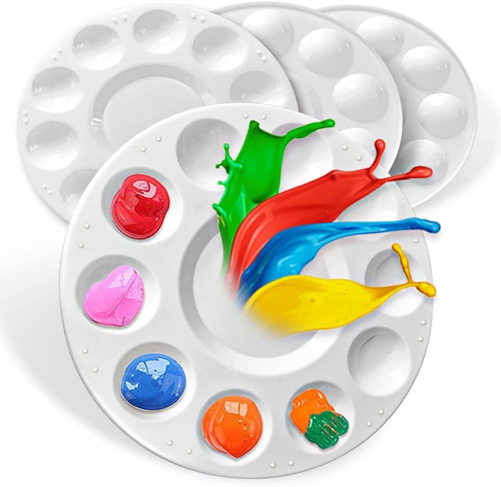 Hulameda 4ps-Paint Tray Palettes, Paint Pallet, Paint Holder, Painting Palette, Plastic Palette, Paint Tray Pallets for Kids to Painting or Have a Birthday Painting Party