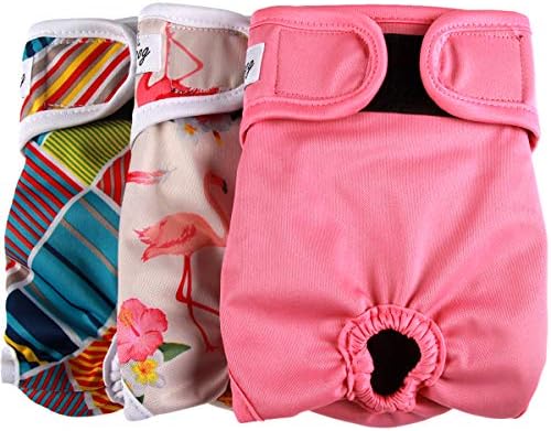 JoyDaog Dog Diapers for Female Medium Dogs,3 Pack Washable Premium Doggie Belly Wrap M