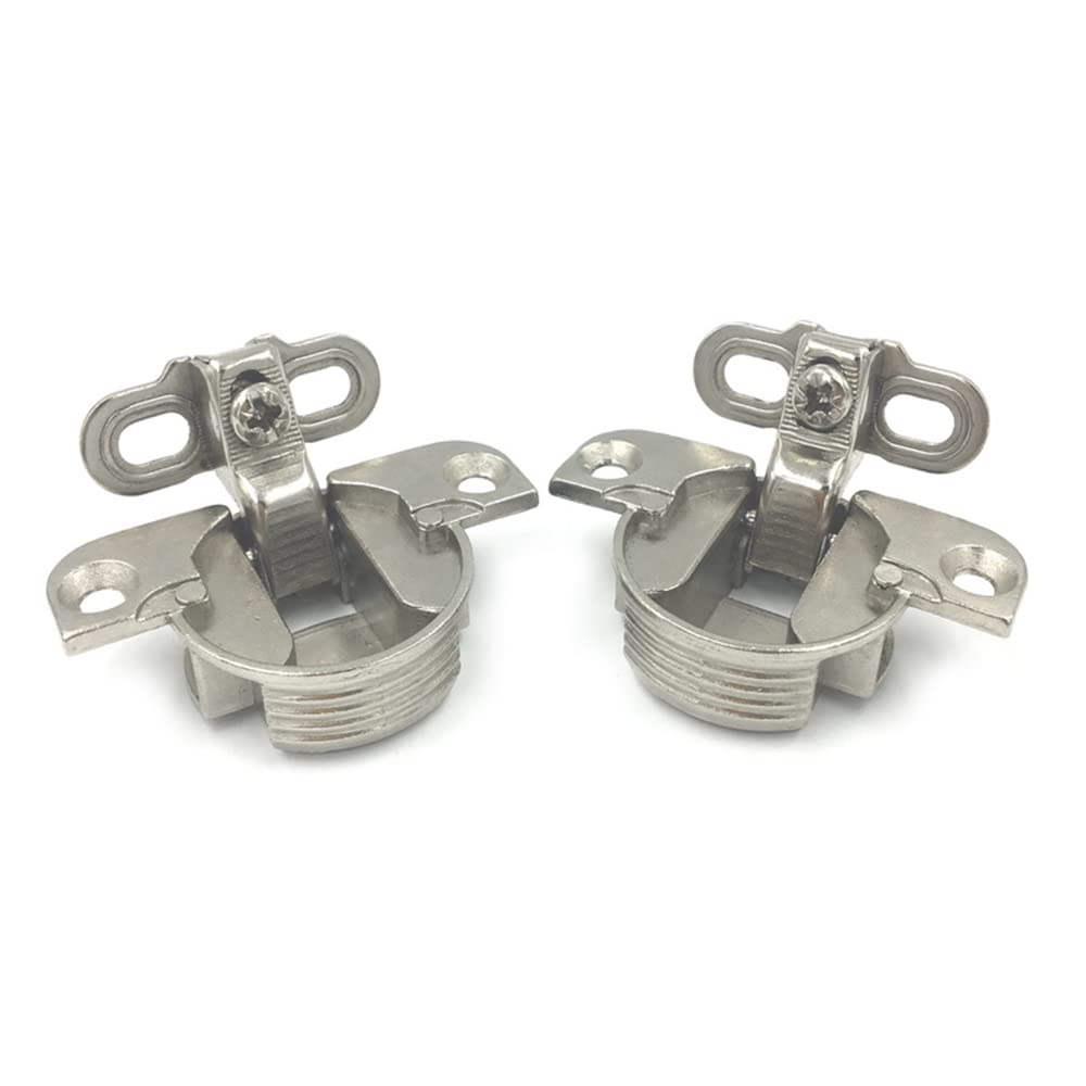 2 Pcs Adjustable Cabinet Hinges Alloy 97 Degree Page Turning Axis Furniture Door Concealed Hinge for Kitchen Bathroom Window Wardrobe Bookcase Locker Cabinet Door