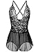 Sexy Women Lingerie Leotard One Piece Teddy Nightwear Lace Sleepwear Miniskirt Babydoll (Small, Black)