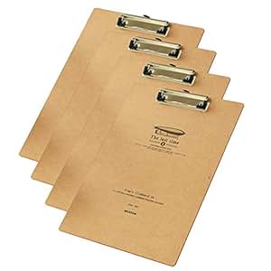 Portapapeles de Madera A4 con Pinza 4 Pcs Portapapeles de Oficina A4