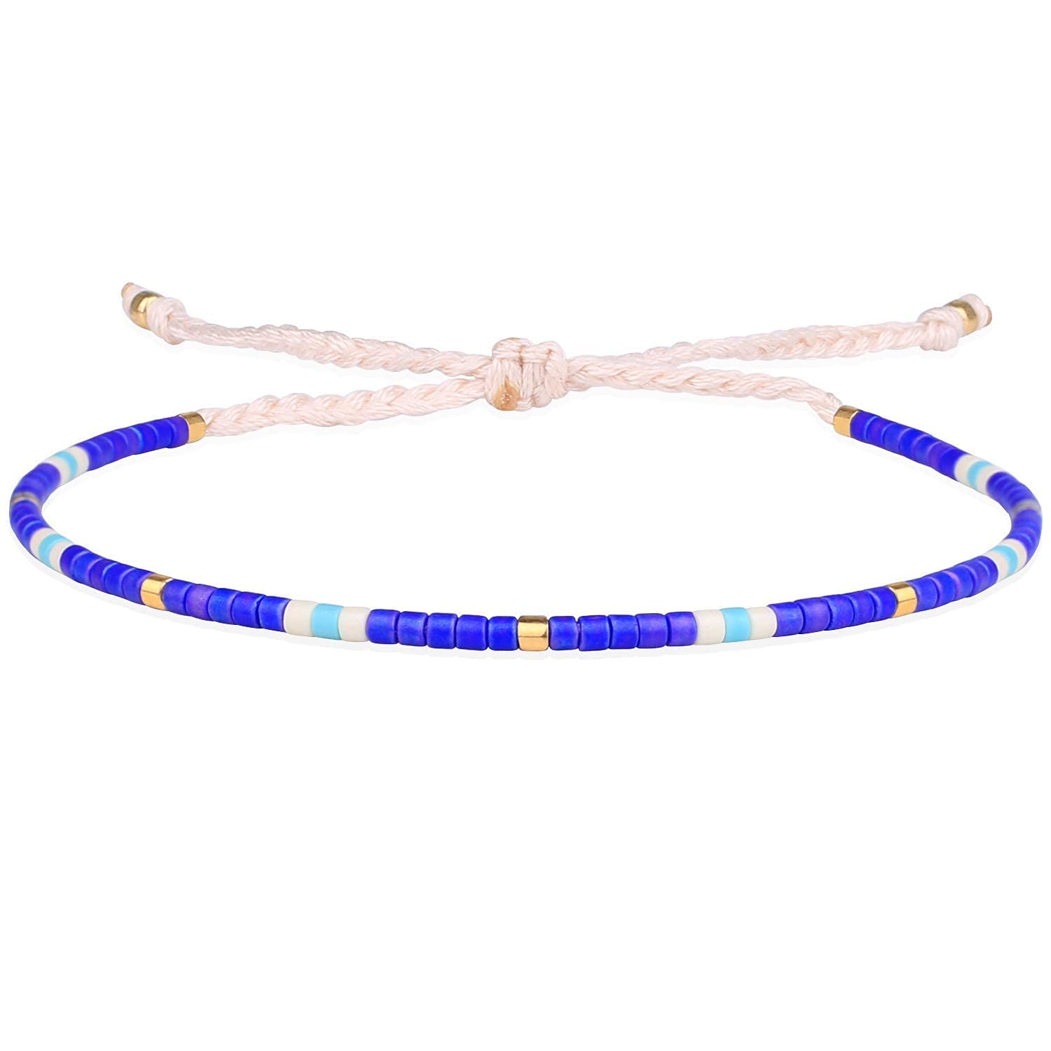 KELITCH Boho-color Crystal Shell Beaded Friendship Bracelets Handmade Strand Bracelet Bangles Jewelry For Women (Purple)