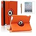 AiSMei Case for 9.7-Inch iPad 5th (2017)/ iPad 6th (2018)/ iPad Air (2015), Rotating Protective Case Cover w/Auto Wake/Sleep Function,Orange