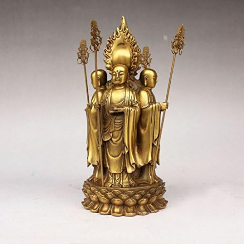 lobezm Chinese bronze 4-face Ksitigarbha buddha statue Figure 8.5"H
