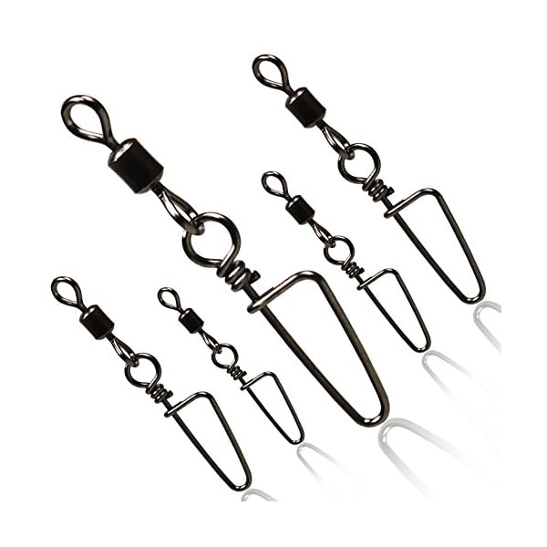Sougayilang-Fishing-Rolling-Swivel-with-Coast-Lock-Snap-Stainless-Steel-Black-Nickel-Fish-Swivels Sougayilang-Fishing-Rolling-Swivel-with-Coast-Lock-Snap-Stainless-Steel-Black-Nickel-Fish-Swivels