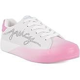 Juicy Couture Women's Platform Sneaker Glitter Script Logo – Casual Lace-Up Shoes for Everyday Style - Aurelie