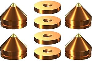 ENLAVIA SF104G Speaker Spike Cones, Hi-End CD Audio Subwoofer Amplifier Phono Isolation Stand Feet Isolator Base Pads Shockproof Mats with Double-Sided Adhesive 4Sets (Gold)