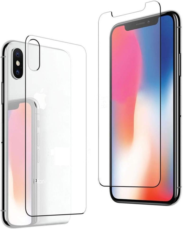 Careflection scratch resistant screen protector front and back tempered glass for apple iphone x (transparent) full screen coverage (except edges)