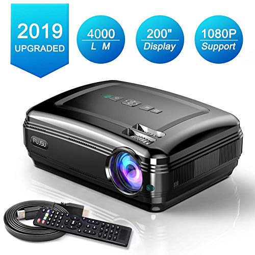 Video Projectors, FUJSU Overhead Projector 1080P Full HD Projector for Office and Business Presentation (black01)