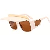 RZZLGY Visor Sunglasses for Women, Fashion Visor Sunglass UV400 Protection, Retro Sunglasses with Carrying Case