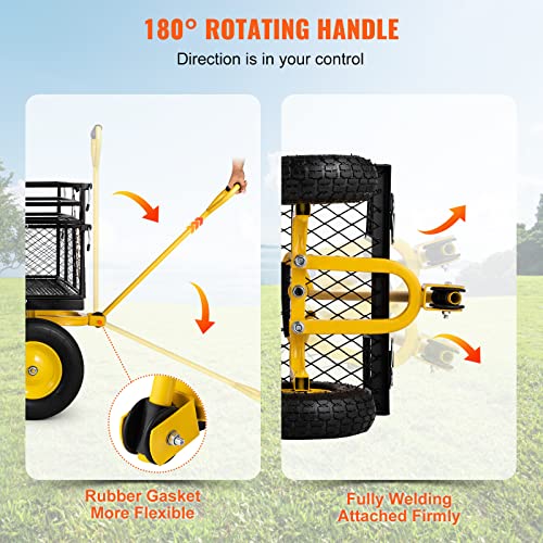 VEVOR Steel Garden Cart, Heavy Duty 900 Lbs Capacity, With Removable