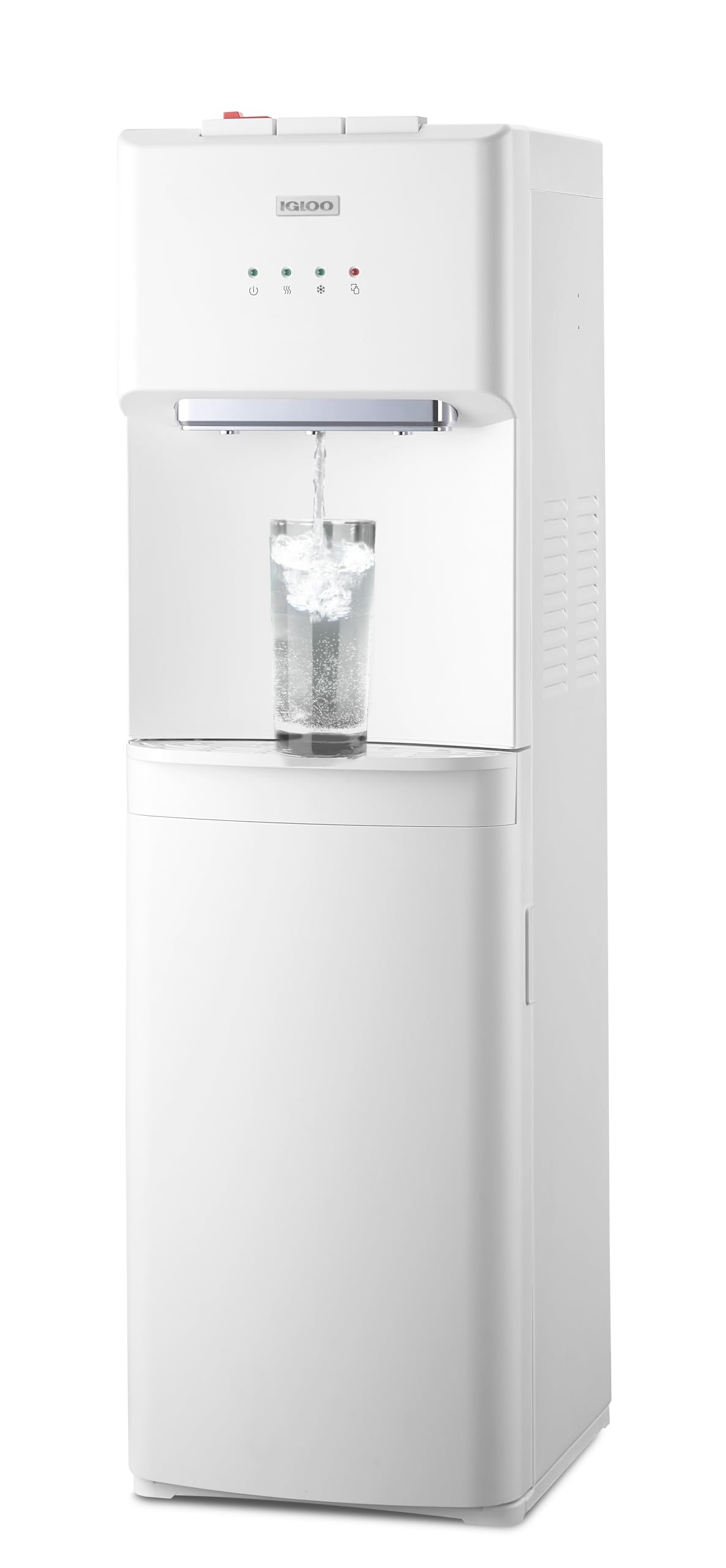 Photo 1 of Igloo Bottom Loading Water Cooler – Hot, Cold, & Room Temperature Dispenser – White, Holds 3 & 5 Gallon Jugs, Child Safety Lock – for Homes, Kitchens, Offices, Dorms