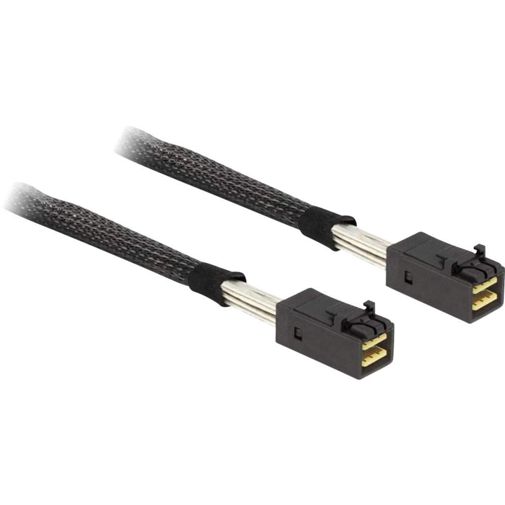 DeLOCK Mini SAS HD SFF 8643 x4 Male/Male Cable 0.5 m Black