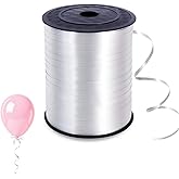 White Curling Ribbon - Balloon String for Arch, 500 Yards, 1/5 Inch Thin Curly Balloon Ribbon String for Art Crafts Decor, Gift Wrapping, Birthday Party, Wedding and Florist Decoration (White)