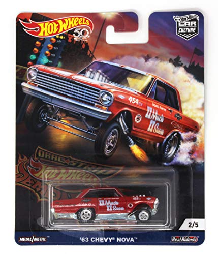 DRAG STRIP DEMON HOT Wheels RED '63 Chevy NOVA CAR Culture