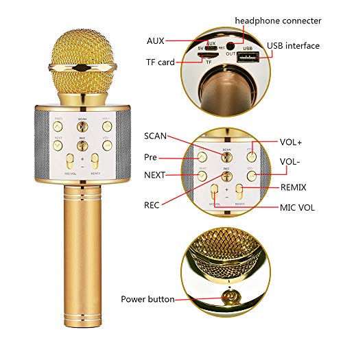 image for LET'S GO! Bluetooth Microphone for Kids Girls，DIMY Tosing Wireless K