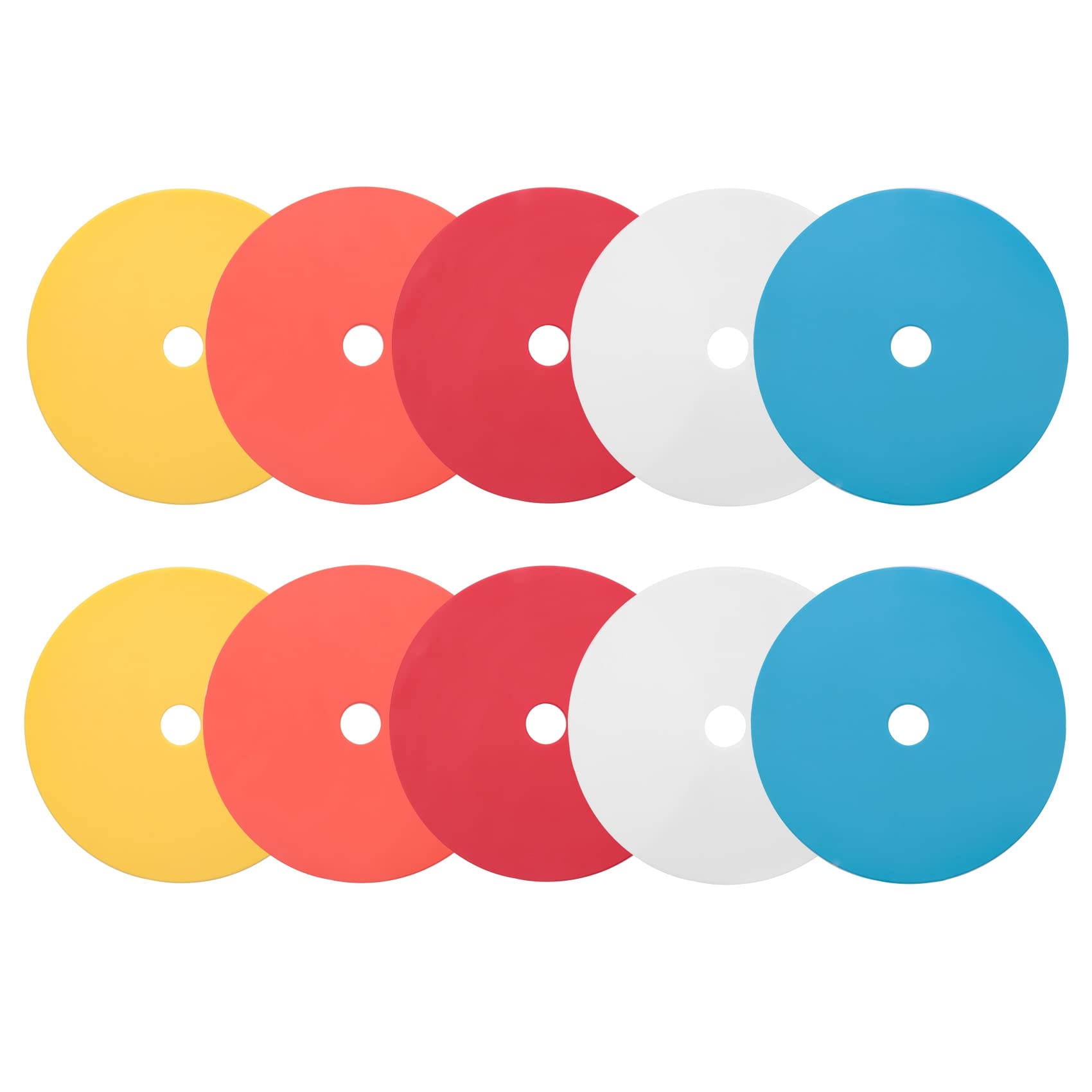 Gokoti 10Pack Flat Disc Markers Non-Slip Spots Markers Football Basketball Sports Speed Agility Training Markers