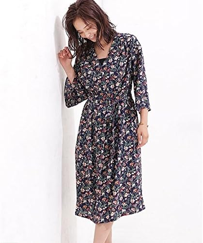 Amazon ナノ ユニバース レディース Nano Universe フラワープリントガウンワンピース ネイビー F ワンピース チュニック 通販