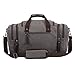 Ulgoo Travel Duffel Bag Canvas Bag Leather Weekend Bag Overnight (Grey)